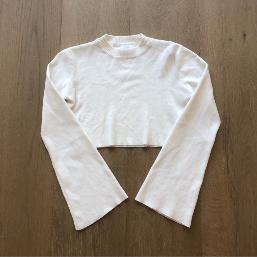 Polly White Women's Crop Sweater